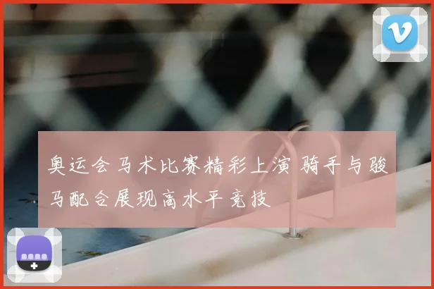 奥运会马术比赛精彩上演 骑手与骏马配合展现高水平竞技